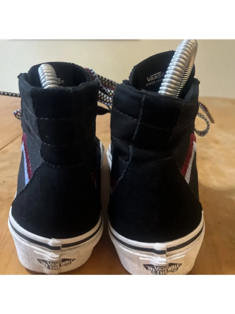 Vans Sk8-Hi® Tapered  Shoes Platform Women Suede Canvas Black Sz 7 Embroidered